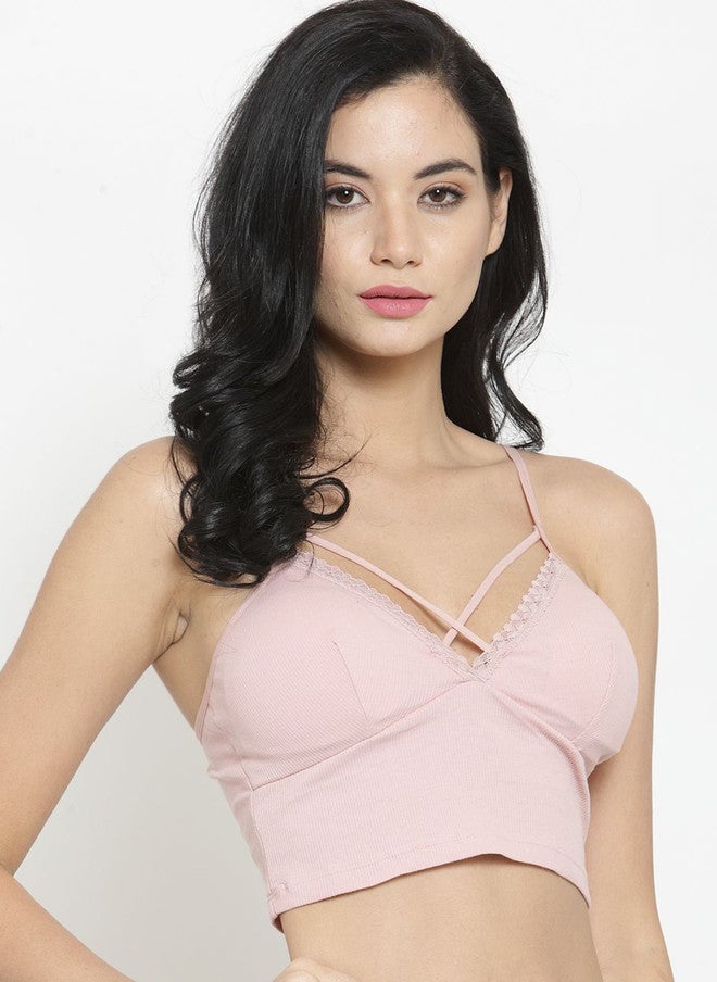 PRIZO Women Striped Full Coverage Lightly Padded Bralette Top Bra - Image 2